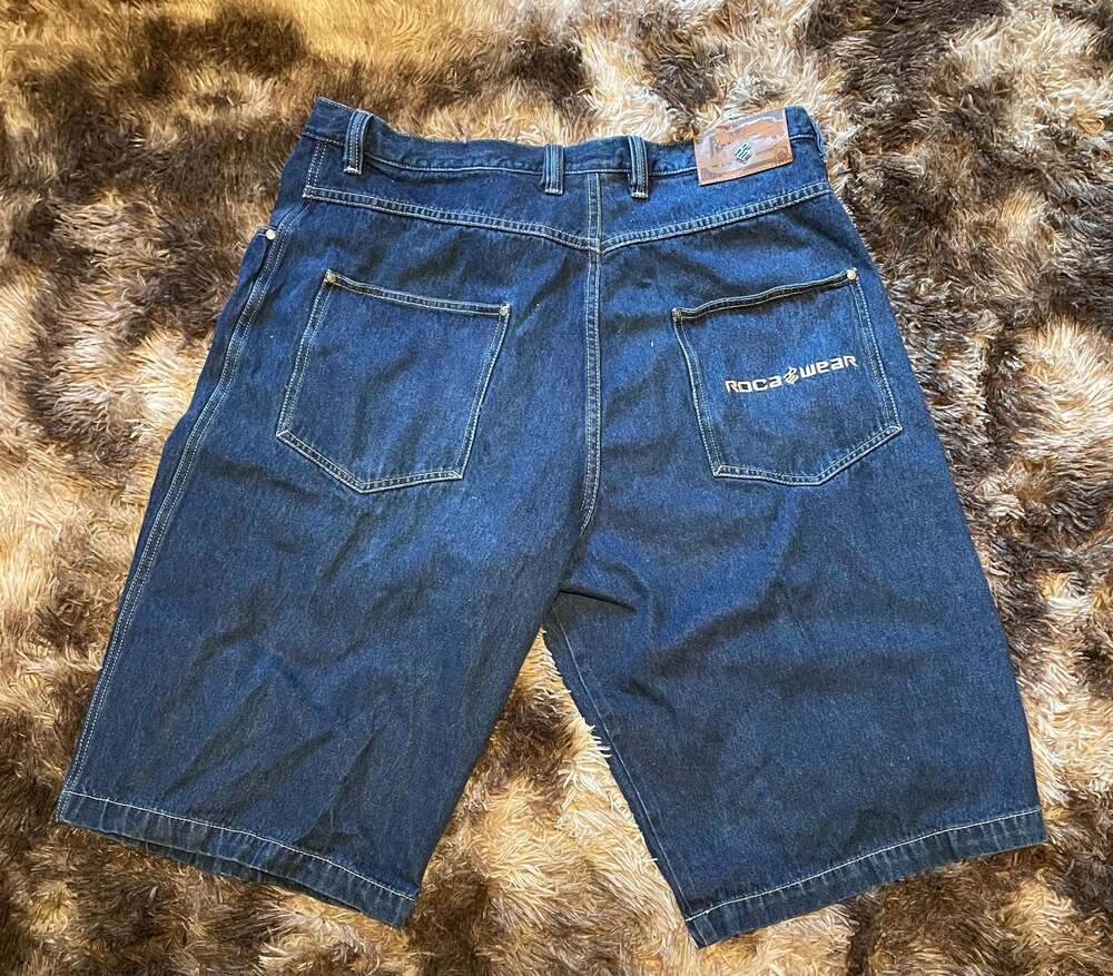 Vintage Y2K Rocawear Baggy Denim Jorts with Back Pocket Embroidery